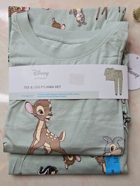 NWT Primark X Disney Bambi Pajama Set SM Green
